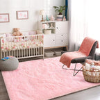 Jelymark Super Soft Shaggy Rug for Bedroom, 5x8 Feet Fluffy Carpet for Living Room, Fuzzy Indoor Plush Area Rug for Home Decor, Furry Floor Rugs for Dorm, Kids Nursery Rug for Girls, Pink