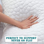 Shredded Memory Foam Pillows 1 Pack, Rayon Derived from Bamboo Pillow Queen Size Set of 1, Cooling Gel Pillows for Sleeping, Adjustable Pillow for Side Stomach and Back Sleepers with Washable Cover