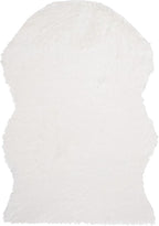 SAFAVIEH Faux Sheep Skin Collection 5' x 8' Ivory FSS115A Silken Glam 2.35-inch Thick Area Rug