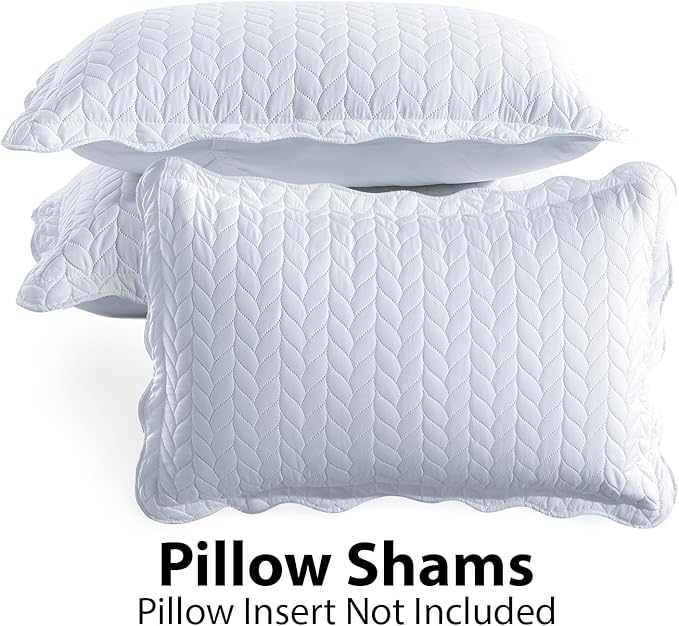 IR Imperial Rooms 8 Pack Quilt King Size Bedding (106" x 96") - Bulk Wholesale for Hotels, Guest Bedroom & Airbnbs - Lightweight Microfiber Reversible Embossed Quilts Bedspread (White)