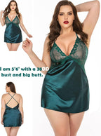 Avidlove Women Lingerie V Neck Sexy Nightwear Satin Sleepwear Lace Chemise Mini Babydoll Nightgown