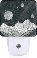Night Sky Mountains Night Light, Moon Night Light Plug into Wall with Dusk to Dawn Sensor, LED Lamp Energy Saving Lights for Men Women Boys Girls,Lamp for Bedroom Bathroom Hallway