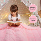 Kivik Weighted Blanket 7 lbs, 41" x 60" Pink Weighted Blankets for Small Single/Twin Size Bed, All-Season Breathable Soft Heavy Blanket for Travel, Calming & Sleep, Washable