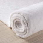 Ashler Faux Fur Rug, Ultra Soft Faux Rabbit Fur, White Area Rugs, 3 x 3 Feet Round, Machine Washable Nursery Decor Throw Rugs for Bedroom, Kids Room, Living Room