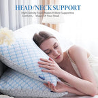 WOLKI Cooling Standard Pillows Set of 2 Memory Foam Pillows, Twin/Full Size 2 Pack Adjustable Shredded Memory Foam for Side Sleepers, Back, Stomach, Hot Sleepers (20x26)
