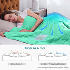 L'AGRATY Weighted Blanket - 60"x80" 15lbs Cooling Breathable Heavy Blanket Microfiber Material with Glass Beads for Adult All-Season Summer Fall Winter Soft Thick Comfort