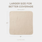 Comfy Cubs Muslin Baby Blanket - Soft, Lightweight, 6-Layer Cotton Swaddle Blankets for Newborns, Infants & Toddlers - 40" x 40" Large, Breathable & Versatile for Sleeping & Tummy Time - Sand