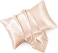 Champagne King Size Satin Pillowcase Set of 2 with Envelope Closure,Champagne Silk Pillowcase for Hair and Skin (20x36)