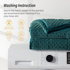 Wemore Minky Dot Weighted Blanket for Adults Queen Size 20 lb, Soft Heavy Blanket for Stress Relief and Sleep Promotion, Breathable Blanket for All-Season with Glass Beads, Dark Green 60 x 80 inches