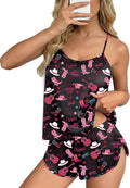 Ekouaer Silk Pajamas Set for Women Satin Backless Lingerie Pjs Cami Top and Shorts Nightwear