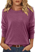 Magritta Women's Long Sleeve Leopard Color Block Tunic Comfy Crewneck T Shirt Tops Black XL