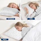 HIMOON Shredded Memory Foam Pillows, Medium Firm Queen Size Pillows 2 Pack,Couples Bed Pillows for Side Back Stomach Sleepers Set of 2