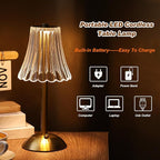 Liliful 12 Pcs Cordless Table Lamp Rechargeable Touch LED Small Gold Portable Battery Operated USB-c Desk Lamp 3 Color Dimmable for Bedroom Living Room Dining (Gold,Rose Style)