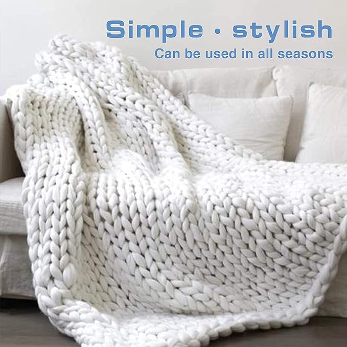Chunky Knit Blanket,Chunky Knit Throw In Natural,Cosy Throw Blankets,Handmade Chunky Knit Blanket,Beautiful Home Decor Throw,for Bedroom,Living Room,Yoga Mat Rug ( Color : Beige , Size : 150x200cm )
