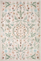Lahome Chloe Insect Botanical Washable Beige 6x9 Area Rugs for Living Room, Non Slip Rugs for Bedroom, Boho Indoor Throw Dining Room Rugs for Under Table Carpet for Home Office Playroom(Beige,6x9)