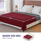 King Size Weighted Blanket for Adults (25 lbs, 80” x 87”, Red Grey) Cooling Heavy Blanket for Sleeping Perfect for 240-260 lbs, Breathable Blanket for Adults & Couple All Season, Machine Washable