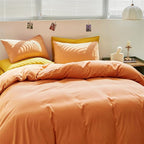 Luxlovery Peach Comforter Set Twin Girls Teens Peach Pink Bedding Comforter Set Solid Soft Orange Pink Breathable Blanket Quilts 3 Piece Bedding Set for Twin Bed Kids