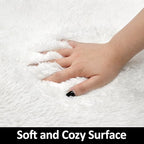 Small Fluffy Rugs for Bedroom 2x3 White Shaggy Area Rug Soft Plush Fuzzy Fur Throw Rug for Living Room Kids Nursery Baby Room Home Decor Aesthetic Carpets