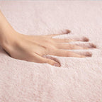 Ashler HOME DECO Ultra Soft Faux Rabbit Fur Chair Couch Cover Area Rug for Bedroom Floor Sofa Living Room Pink 2 x 6 Feet
