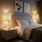 GyroVu Crystal Table Lamps Set of 2, Gold Touch Lamp for Nightstand with USB C+A Ports, Dimmable Small Bedside Lamp with Crystal Shade, End Table Desk Lamps for Bedroom, Living Room(Buld Included)