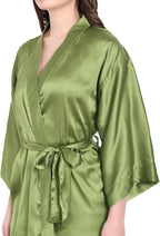 Silk Robes for Women Ankle Length Satin Kimono Robes with Belt Bridemaids Sleepwear Bachelorette Nightgown