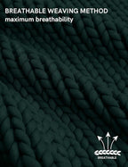 YnM Chunky Throw Blanket, Medium-Weight, Hand Knitted, Skin Friendly, Ventilated and Breathable, Machine Washable, Home Décor Piece for Couch, Sofa and Bed (Pacific Green, 60x80 Inch)