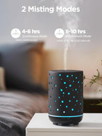 InnoGear Essential Oil Diffuser, 150ml Ceramic Diffuser Ultrasonic Air Diffusers Humidifier Cool Mist Aromatherapy Diffuser with 2 Mist Modes Waterless Auto Off for Home Office, Black