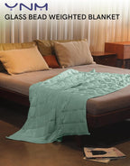 YnM Weighted Blanket — Heavy 100% Oeko-Tex Certified Cotton Material with Premium Glass Beads (Sprout Green, 41''x60'' 7lbs), Suit for One Person(~60lb) Use on Twin Bed