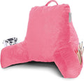 Clara Clark Reading Pillow with Shredded Memory Foam for Sitting Up in Bed and Couch, Back and Arms Adjustable Support for Adults & Teens Backrest Pillows for Reading, with Washable Cover Light Pink