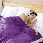 yescool Weighted Blanket for Adults (15 lbs, 60" x 80", Violet) Heavy Blanket for Sleeping Perfect for 140-160 lbs, Queen Size Breathable Blanket with Premium Glass Bead, Machine Washable