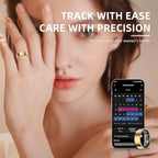 Smart Ring Pro, Fitness Tracker with Heart Rate, Blood Pressure, Stress, Sleep Tracking, Step Tracking, 10ATM Waterproof, Smart Ring for iPhone and Android (Gold 2.0, 10)
