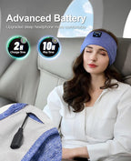Perytong Sleep Headphones Bluetooth 5.4 Headband, Wireless Sleep Headphones for Side Sleepers, Over-Ear Headphones Sports Headband Eye Mask with Built-in Earphones for Sleeping Running Jogging Nap