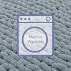 Bigacogo Chunky Knit Throw Blanket for Couch, 40x60 inches, 100% Hand Knitted with Thick Jumbo Chenille Yarn, Cozy Soft Large Rope Knot Cable Crochet Blankets for Sofa Bed Living Room, Dusty Blue