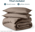Bare Home Bedding Duvet Cover Oversized Queen - Premium 1800 Super Soft Collection - Lightweight, Cooling - Soft Breathable Bedding Duvet Cover (Oversized Queen, Taupe)