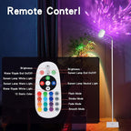 Sunset Lamp Projector Led Lights 3D Ocean Wave with Remote, 16 Colors Night Light 720° Rotation & Four Mode with American Standard Plug, Modern Floor Stand Night Light for Bedroom (White)