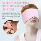 Sleep Mask, Eye Mask for Sleeping with Heads Adjustable, Earmuffs for Sleep for Men & Women, 2 in 1 Ear Mask and Blindfold, Soft Dual-Sided All-Season Eye Cover for Side Sleepers (Pink)