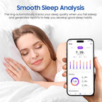 Smart Health Ring, Featuring Stress and Sleep Monitoring Functions, Compatible with iOS and Android,Waterproof Fitness Tracker for Women & Men, No Subscription Fee. (Silver, 8)