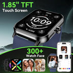 Smart Watch for Men Women, 1.85" HD Fitness Tracker with Bluetooth Calls, 5 ATM Waterproof, 130+ Sport Modes, 24/7 Heart Rate/Sleep Monitor, Pedometer, Calories, Smartwatch for Android iOS
