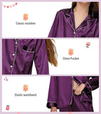 EPLAZA Kids Satin Pajamas Sets Girls Boys Button-Down Silky Pajamas Sleepwear with Hairband Eye Mask Hair Tie