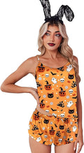 Ekouaer Silk Pajamas Set for Women Satin Backless Lingerie Pjs Cami Top and Shorts Nightwear