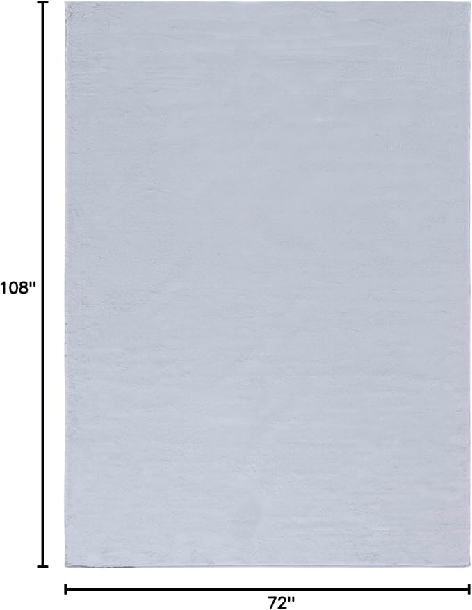SAFAVIEH Washable Rug Faux Rabbit Fur Shag Collection - 6' x 9', Light Grey, Slip Resistant & Easy Cleaning, Ideal for Living Room, Bedroom, Kids Playroom, Nursery, Dining Space (FRF976F)