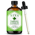 Siva Peppermint Arvensis Essential Oil - 4 Fl Oz – 100% Natural Peppermint Arvensis Oil - for Diffuser, Face, Skin Care, Aromatherapy, Hair Care, Scalp and Body Massage - with Dropper
