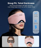 MUSICOZY Bluetooth Sleep Mask Headphones 5.4, Wireless Over-Ear Headphones Washable Zipper Sleep Headphones Mask with HD Stereo Speakers for Side Sleepers Travel & Relaxation, Gifts for Men Women