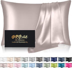 Mulberry Silk Pillow Cases Standard Size, Silk Pillowcase for Hair and Skin, Both Sides Natural Silk Satin Pillowcase for Sleeping Women with Zipper, Gifts for Women Men, Taupe