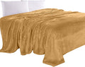 Elegant Comfort Luxury Velvety Feel Blanket, All-Season Lightweight Blanket, Ultra Plush, Soft, Cozy-Fuzzy Flannel Fleece for Couch, Sofa, Bed, Travel, Solid Design, King/California King, Gold-Yellow