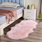 Faux Fur Rug, Fluffy Shaggy Area Rug Ultra Soft 2 x 6 Feet Sheepskin Fur Rug, Pink Fuzzy Rug Pink Shag Rug, Home Decor Throw Rugs for Bedroom, Living Room