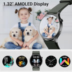 Fitpolo Smart Watch for Men Women,1.3" AMOLED Touchscreen Fitness Tracker, Make/Answer Calls, Heart Rate SpO2 Monitor, IP68 Waterproof, Sleep & Activity Tracking Smartwatch for Android Phones iPhone