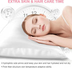 Mulberry Silk Pillow Cases Queen Size with Hidden Zipper, Ultra Smooth and Soft Breathable Cooling Silk Satin Pillowcase for Hair and Skin, Gifts for Women Men (Pure White, 20x30 Inches, 1 Pack)