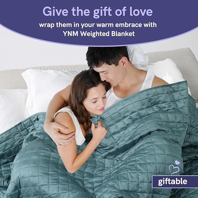 YnM King Size Weighted Blanket for Adults (88x104 Inches, 20 Pounds, Mint Green), Exclusive Smallest Compartments with Glass Beads, Heavy Bed Blanket for Two Persons of 90~160lbs on Queen or King Bed