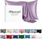 Mulberry Silk Pillowcase King Size Lavender Luxury Made in USA, Premium Silk Pillow Cases Purple for Hair and Face, Real 22 Momme, Anti Aging, 1 Pc 20"x36" (King, Purple)